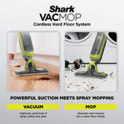 VACMOP Cordless Hard Floor Vacuum Mop, for Tile, Vinyl, Laminate, Wood, with (4) Disposable VACMOP Pads, 12-Oz  Multi-Surface Cleaner, VM200