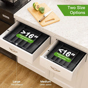 Bamboo Expandable Drawer Organizer for Utensils Holder, Adjustable Cutlery Tray, Wood Drawer Dividers Organizer for Silverware, Flatware, Knives in Kitchen, Bedroom, Living Room (Black)