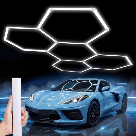 Hexagon 5000K LED Garage Lights: 25 Pack Updated 1.31-Inch Wider Size,26300Lm Super Bright Hex Lighting Ceiling LED Shop Light for Garage, Car Detailing, Workshop, Warehouse, Gym, Basement