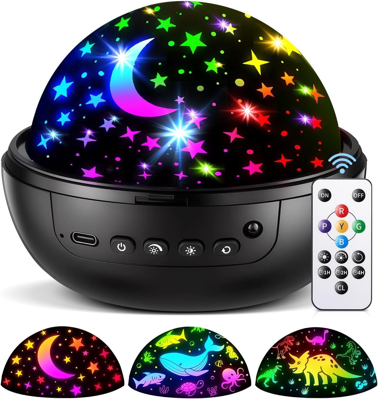 Night Light for Kids,93 Lighting+3 Films Kids Night Light Projector,Remote+Dimmable Star Projector,360° Ceiling Stars Glow in the Dark Stars,Christmas Gifts for 4 Year Old Boy Birthday Gift