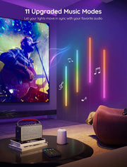 Govee Glide Wall Lights, RGBIC LED Light, Smart Gaming Light Compatible with Smartthings, RGB Lights Bar, LED Wall Lights for Bedroom, 2 Panels Set (3 Sections/Panel), Not Flexible