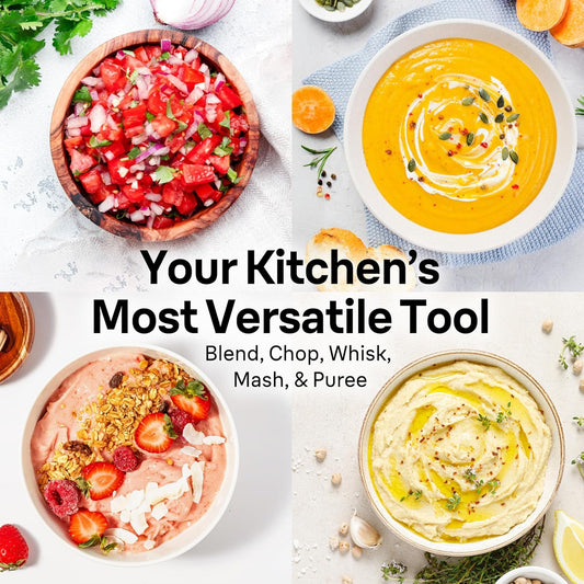 Braun Multiquick 7 3-In-1 Immersion Blender with Food Processor – Powerful Handheld Electric Stick - Emulsifier for Chopping, Beating & Whisking - Ideal for Soup, Puree, Smoothies & More