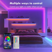Neon Rope Lights, 50FT RGB LED Strip Lights, Waterproof IP67 LED Lights for Bedroom, DIY Design, Music Sync, 44 Key Remote Control, Multiple Modes for Bedroom, Holiday Decoration