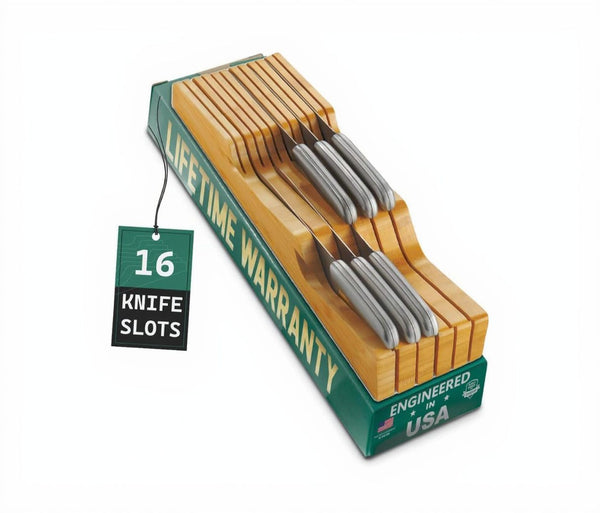 100% Pure Bamboo in Drawer Knife Block |