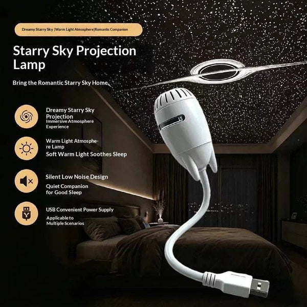 Focusing Starry Sky Ceiling Projector Night Light Eye Protective Bedside Lamp With USB
