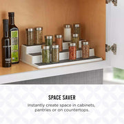 3-Tier Cabinet Spice Rack Organizer, 10 Inch Tiered Shelf Riser for Kitchen Cabinets, Pantry, and Countertop - Holds Spices, Seasonings, Oils, and Condiments