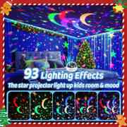 Boy Room Decor, 93 Lighting+3 Films Toddler Room Decor, Remote+Dimmable+360° Slient Nightlight for Baby Nursery, Starry Night Light up Toys, Moon Projector (White)