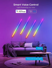Govee Glide Wall Lights, RGBIC LED Light, Smart Gaming Light Compatible with Smartthings, RGB Lights Bar, LED Wall Lights for Bedroom, 2 Panels Set (3 Sections/Panel), Not Flexible