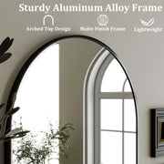 Arched Wall Mirror 24"X36" – Black Metal Frame Vanity Mirrors for Bedroom, Entryway, Living Room Decor