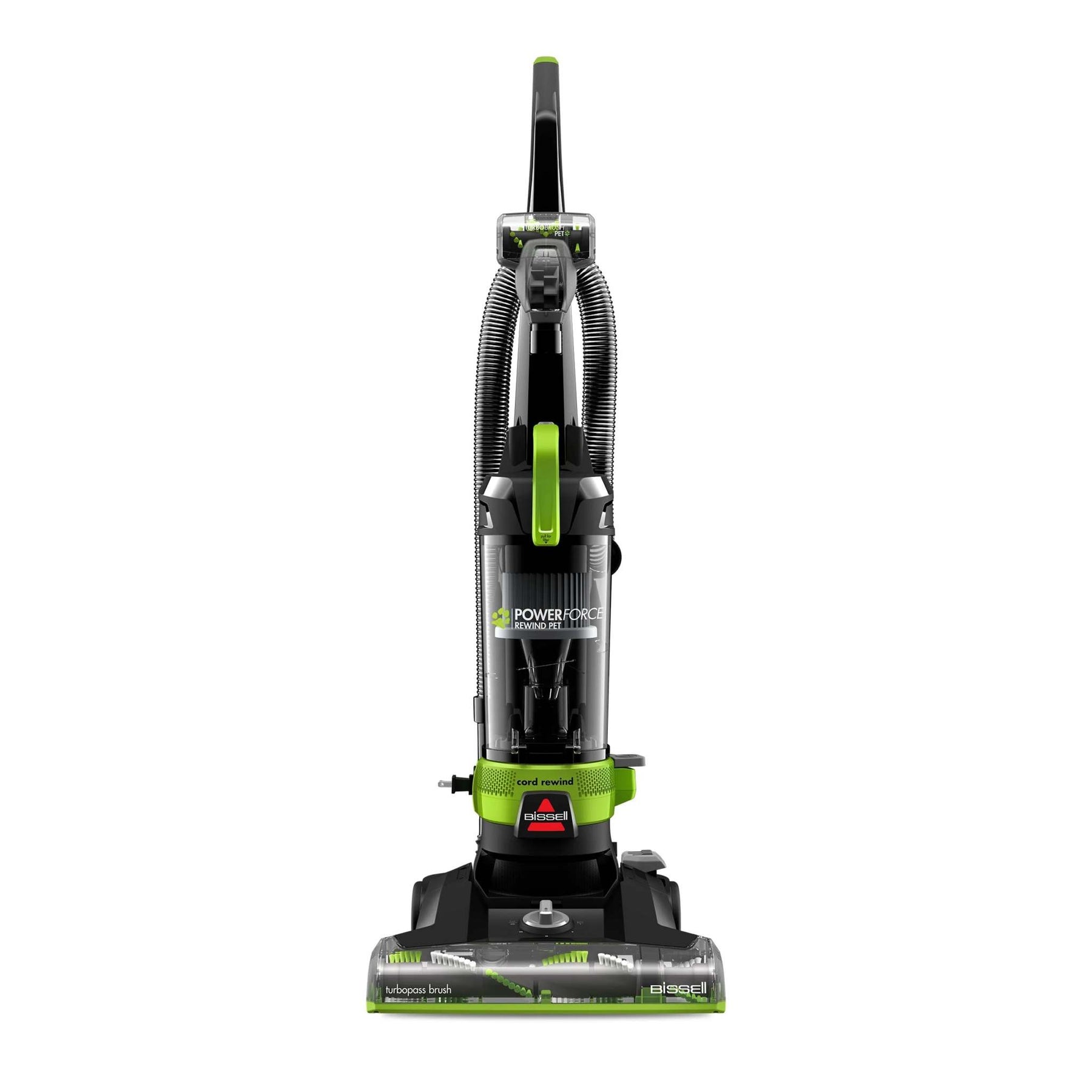 BISSELL Powerforce Helix Turbo Rewind Pet upright vacuum with automatic cord rewind and pet hair removal features