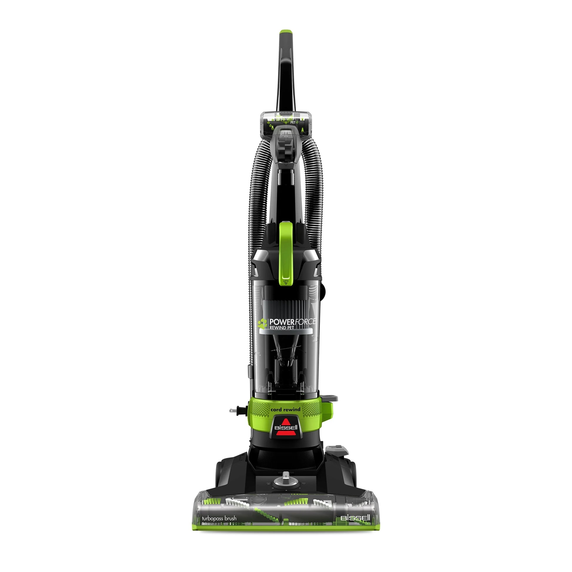 Powerforce Helix Turbo Rewind Pet, Upright Vacuum, Pet Friendly, Automatic Cord Rewind, Powerful Pet Hair Pickup, Extra-Wide Cleaning Path, 3333, Black & Green