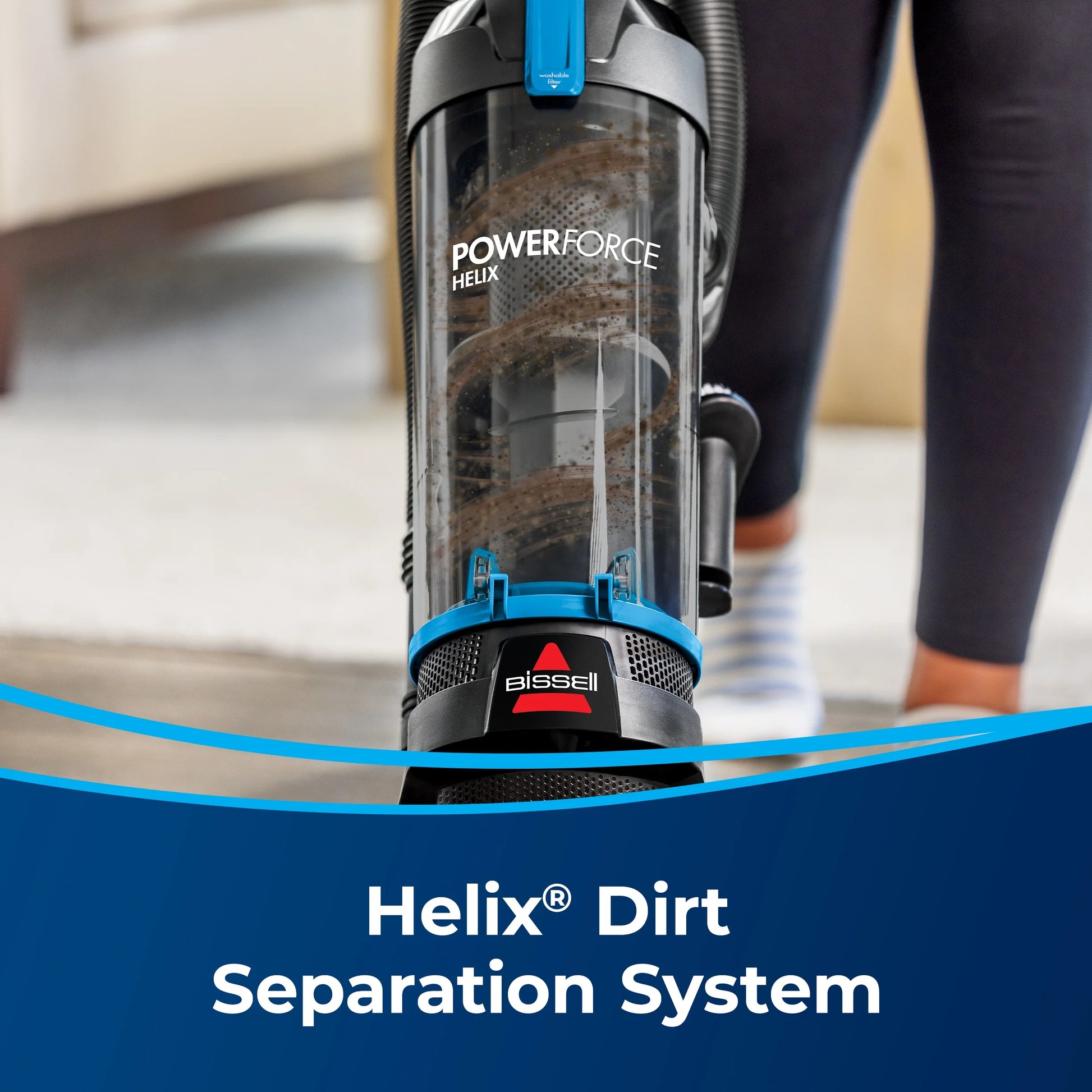 Powerforce Helix, Bagless, Upright Vacuum, Pet Friendly, Scatter-Free Technology, Helix Dirt Separation System, Lightweight, 3313, Blue & Black