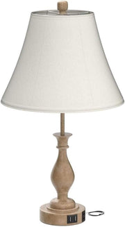 Farmhouse Table Lamp Touch Control 3-Way Dimmable Table Lamp, Modern Nightstand Lamp with 2 USB Port Bedside Desk Lamp with Fabric Shade for Living Room Bedroom Hotel (Pack 1-Beige Shade)