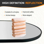Bathroom Vanity Mirror for Wall, 36''X24'' Black Oval Bathroom Mirror for over Sink, Bedroom, Living Room, Entryway, HD Tempered Glass, Wall Mounted Horizontally or Vertically