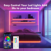 Neon Rope Lights,65.6Ft RGB LED Strip Lights, App Control, IR Remote, Music Syncing, Outdoor IP67 Waterproof, Flexible Strip Cuttable for Bedroom, Gaming, Party(2 Rolls of 32.8FT)