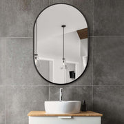 Bathroom Vanity Mirror for Wall, 36''X24'' Black Oval Bathroom Mirror for over Sink, Bedroom, Living Room, Entryway, HD Tempered Glass, Wall Mounted Horizontally or Vertically