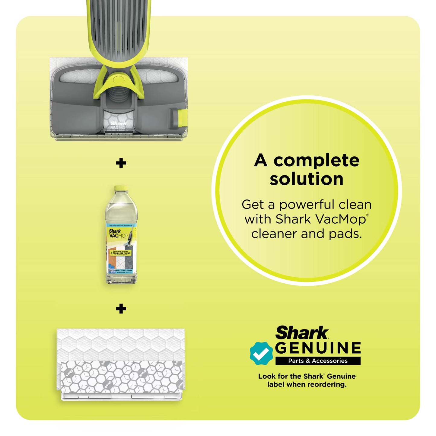 VACMOP Cordless Hard Floor Vacuum Mop, for Tile, Vinyl, Laminate, Wood, with (4) Disposable VACMOP Pads, 12-Oz  Multi-Surface Cleaner, VM200