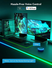 Govee RGBIC Gaming Lights, 10Ft Neon Rope Lights Soft Lighting for Gaming Desks, LED Strip Lights Syncing with Razer Chroma, Support Cutting, Smart App Control, Music Sync, Adapter (Only 2.4G Wi-Fi)