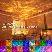 Ambient Lighting, 216 Modes Mood Lighting, 3-In-1 Sunset Lamp & Ocean Lamp & Northern Lights Projector with Remote,Led Lights for Bedroom, Room Lights for Bedroom Decor, Girl Gift