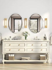 17.8X23.6 Oval Frameless Bathroom Vanity Mirror | 0.7-Inch Beveled Edge
