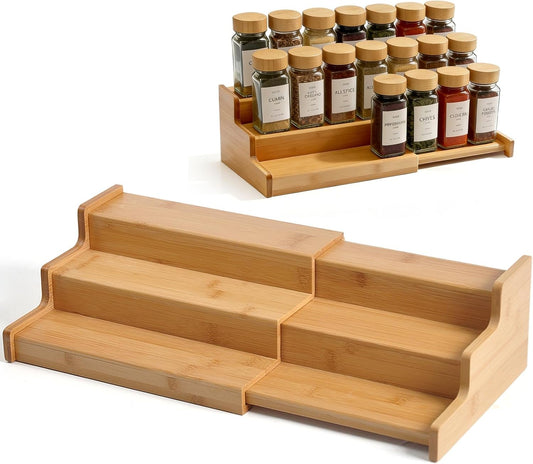 Spice Rack Organizer for Cabinet, Spice Organization for Cabinet, Spice Rack for Countertop,15.7 Inch Adjustable Seasoning Organizer Spice Organizer (1 Pack, Medium)