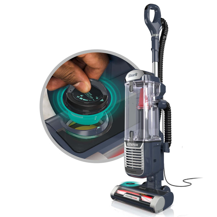 Shark Rotator Pet Upright Vacuum with PowerFins HairPro Brushroll and HEPA filter for pet hair and allergens.