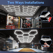 Hexagon 5000K LED Garage Lights: 25 Pack Updated 1.31-Inch Wider Size,26300Lm Super Bright Hex Lighting Ceiling LED Shop Light for Garage, Car Detailing, Workshop, Warehouse, Gym, Basement