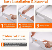 5 Pack 4" High Drawer Dividers 34-56Cm/13.5-22" Adjustable Drawer Organizer for Clothes/Utensils, Expandable Drawer Separator in Dresser/Kitchen/Bedroom/Office Organization & Storage White