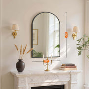20"X30" Arched Black Bathroom Mirrors for Wall | Bathroom Mirrors for over Sink, Metal Framed with HD Shatter-Proof Glass for Entryway, Living Room, Bedroom