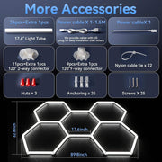 Hexagon 5000K LED Garage Lights: 25 Pack Updated 1.31-Inch Wider Size,26300Lm Super Bright Hex Lighting Ceiling LED Shop Light for Garage, Car Detailing, Workshop, Warehouse, Gym, Basement