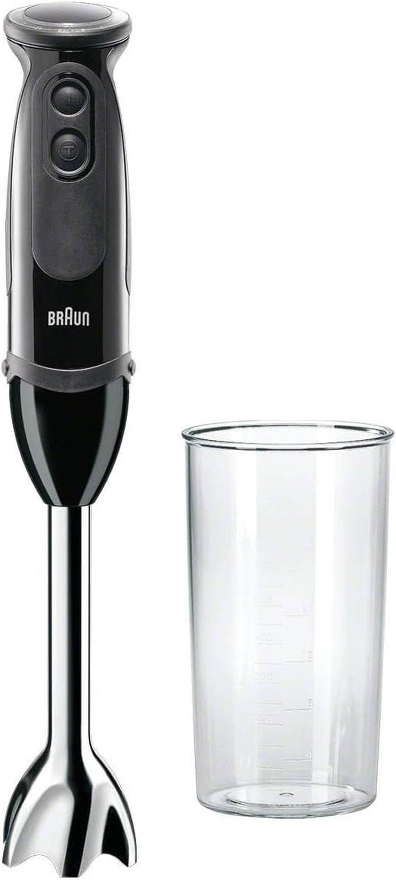 Braun MQ5000 Hand Blender stick with stainless steel blades and digital controls in modern kitchen setting