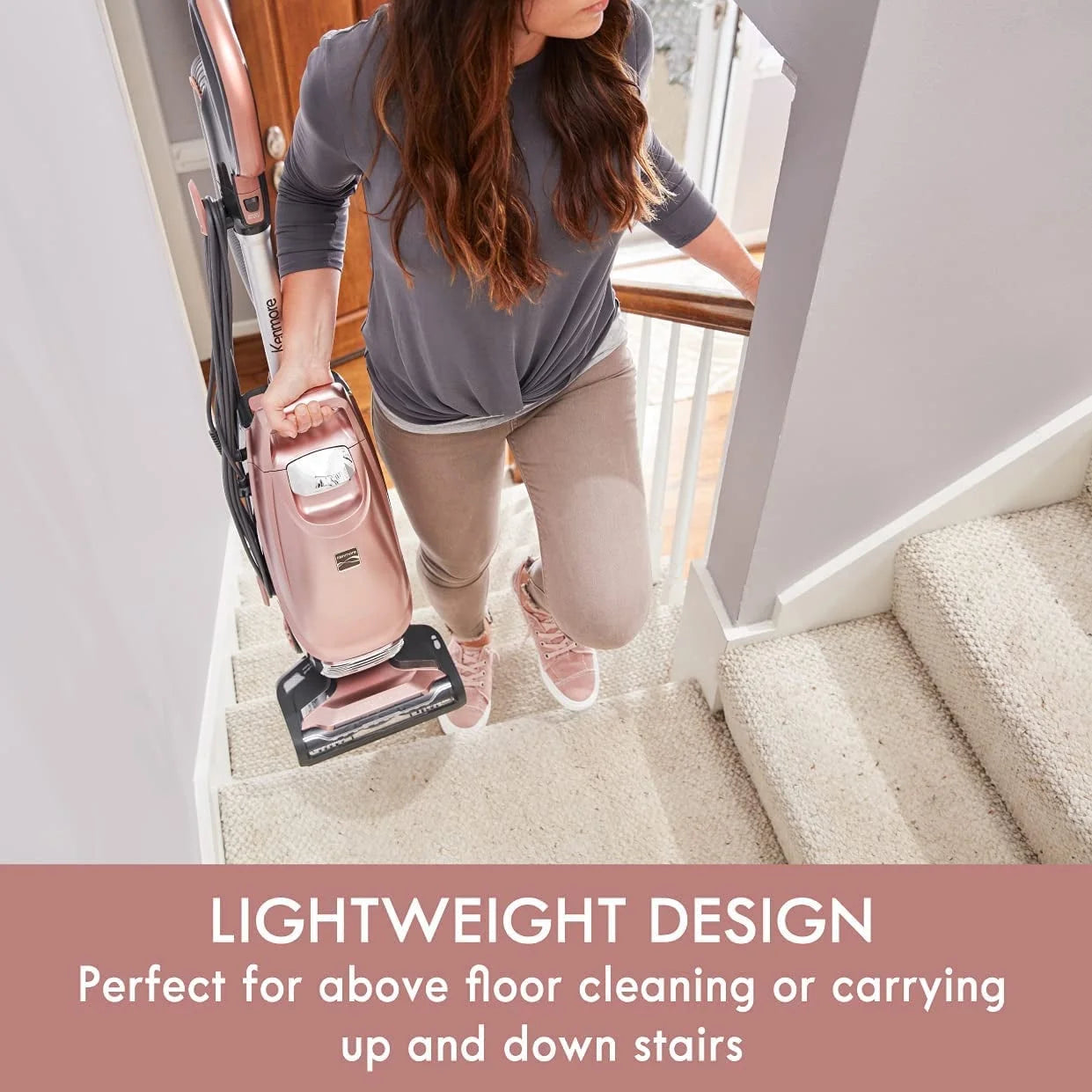 BU4050 Intuition Bagged Upright Vacuum, Liftup Cleaner with Hair Eliminator Brushroll, Pet Handi-Mate for Carpet, Hard Floor, Rose Gold
