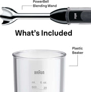 Braun MQ5000 Vario Hand Blender Stick – 21-Speed Handheld Immersion Blender with Turbo Boost, Stainless Steel Blades, Splashcontrol, Easyclick System, 400W, Hand Blenders for Smoothies