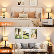 Upgraded Touch Lamps for Night Stands Set of 2 - Bedside Lamps with USB C+A, 3 Way Dimmable for Bedroom Living Room End Tables Office | Touch Control, Dimmable, USB C+A Charging Ports, LED Bulb Included, Corded, Bedside Lamp, Bedroom Lamp, Living Room Office
