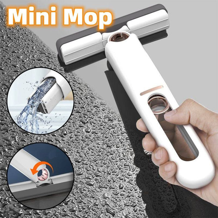 Mini Mops portable squeeze mop with biodegradable cotton head for home and car cleaning