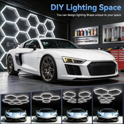 Hexagon 5000K LED Garage Lights: 25 Pack Updated 1.31-Inch Wider Size,26300Lm Super Bright Hex Lighting Ceiling LED Shop Light for Garage, Car Detailing, Workshop, Warehouse, Gym, Basement