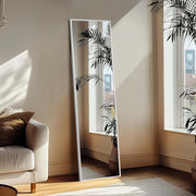 Full Length Mirror,Large Floor Mirror with Aluminum Frame for Bedroom, Bathroom, Living Room,Wall Mount or Freestanding Design, Silver, 56" L X 15" W X 1Pcs