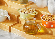 Bamboo Expandable Spice Rack Organizer, 3-Tier Adjustable Kitchen Cabinet, Countertop Display Shelf, Space Organizer for Kitchen and Bathroom