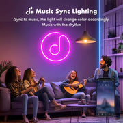 Neon Rope Lights, 50FT RGB LED Strip Lights, Waterproof IP67 LED Lights for Bedroom, DIY Design, Music Sync, 44 Key Remote Control, Multiple Modes for Bedroom, Holiday Decoration